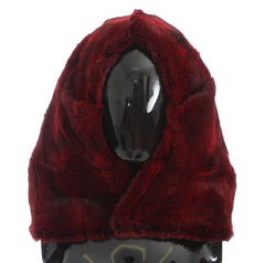 Dolce & Gabbana Bordeaux Hamsterfell Häkelkapuze Schal Mütze