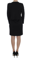 BENCIVENGA Schwarzes Stretch-Etui-Kleid & Pullover-Set