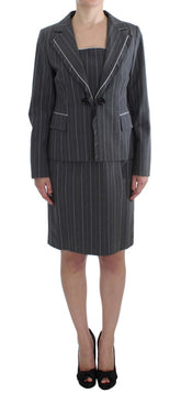 BENCIVENGA Graues Stretch-Kostüm Etuikleid & Blazer-Set