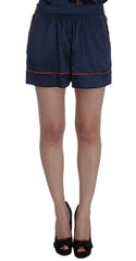 Dolce & Gabbana Blaue Seiden-Stretch-Schlafshorts
