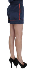 Dolce & Gabbana Blaue Seiden-Stretch-Schlafshorts