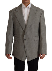 Dolce & Gabbana Grau kariertes Sakko Blazer Einreiher