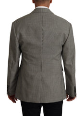 Dolce & Gabbana Grau kariertes Sakko Blazer Einreiher