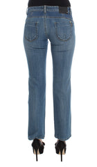 Costume National Blaue Baumwoll-Cropped Jeans mit schmaler Passform