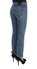 Costume National Blaue Baumwoll-Cropped Jeans mit schmaler Passform