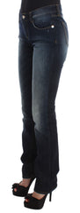 Costume National Blaue Slim-Fit Bootcut Jeans aus Baumwolle