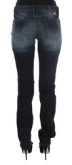 Costume National Blaue Slim-Fit Bootcut Jeans aus Baumwolle