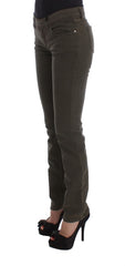 Costume National Green Cotton Blend Slim Fit Jeans