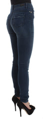 Costume National Blue Cotton Blend Slim Fit Jeans