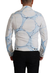Dolce & Gabbana Weiße Jeansjacke aus Baumwolle mit Logo-Stickerei