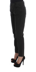 Costume National Black Cotton Capri Cropped Denim Jeans