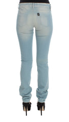 Costume National Blaue Super Slim Fit Jeans aus Baumwollmischung