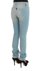 Costume National Blaue Super Slim Fit Jeans aus Baumwollmischung