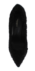 Dolce & Gabbana Pumps aus schwarzem Xiangao Lammfell und Leder
