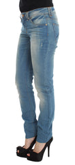 John Galliano Blue Wash Cotton Blend Slim Fit Jeans