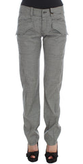 Ermanno Scervino Schwarz-weiß karierte Freizeithose aus Baumwolle