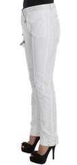 Ermanno Scervino Weiße Nylon Wattierte Slim Fit Cargohose
