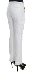 Ermanno Scervino Weiße Nylon Wattierte Slim Fit Cargohose
