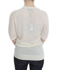 Dolce & Gabbana Weißer Pullover aus 100 % Kaschmir
