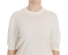 Dolce & Gabbana Weißer Pullover aus 100 % Kaschmir