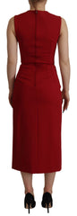 Dolce & Gabbana rotes trägerloses Bodycon-Midikleid mit Herzausschnitt