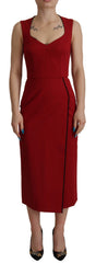Dolce & Gabbana rotes trägerloses Bodycon-Midikleid mit Herzausschnitt
