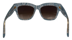 Dolce & Gabbana Blaue Spitze Azetat Kristall Schmetterling DG4231 Sonnenbrille