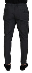 Dolce & Gabbana Graue Karierte Cargo-Hose Stretchhose