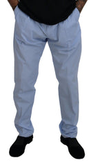Dolce & Gabbana Blaue Baumwoll-Stretch-Hose Chinos