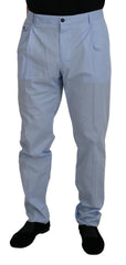 Dolce & Gabbana Blaue Baumwoll-Stretch-Hose Chinos