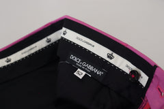 Dolce & Gabbana Rosa Seide Schmale Hose Anzughose