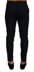 Dolce & Gabbana Blaue Slim Chino-Hose aus Stretch-Baumwolle