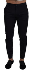 Dolce & Gabbana Blaue Slim Chino-Hose aus Stretch-Baumwolle