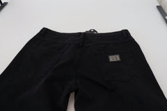 Dolce & Gabbana Schwarze locker geschnittene Jeans aus Baumwolle mit Used-Effekt