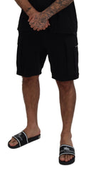 Dolce & Gabbana Schwarze Bermuda-Cargoshorts aus Baumwolle