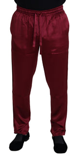 Dolce & Gabbana Bordeaux Seide DG Sleep Lounge Hose
