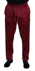 Dolce & Gabbana Bordeaux Seide DG Sleep Lounge Hose