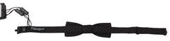 Dolce & Gabbana Schwarze gemusterte Seiden-Fliege mit verstellbarem Halsband