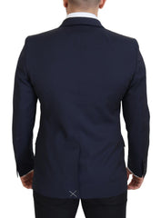 Dolce & Gabbana Dunkelblauer Einreihiger Martini-Blazer aus Wolle