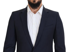 Dolce & Gabbana Dunkelblauer Einreihiger Martini-Blazer aus Wolle