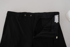 BENCIVENGA Schwarze Herren Businesshose, gerade Passform