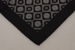 Dolce & Gabbana Schwarzes quadratisches Halstuch mit geometrischem Muster
