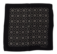 Dolce & Gabbana Schwarzes quadratisches Halstuch mit geometrischem Muster