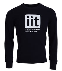 Dolce & Gabbana Blauer Kaschmir-Pullover mit iit-Print