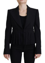 Dolce & Gabbana Schwarzer Einreihiger Blazer aus Wolle