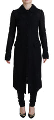 Dolce & Gabbana Schwarzer Blazer mit Knopfleiste, lange Baumwolljacke