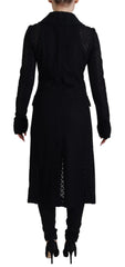 Dolce & Gabbana Schwarzer Blazer mit Knopfleiste, lange Baumwolljacke