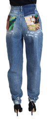 Dolce & Gabbana Blaue Jeans aus ausgewaschener, zerrissener Baumwolle