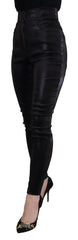 Dolce & Gabbana Schwarze Skinny Jeans aus gewaschener Baumwolle