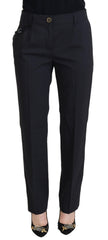 Dolce & Gabbana Graue Formelle Damen-Hose mit schmal zulaufendem Bein